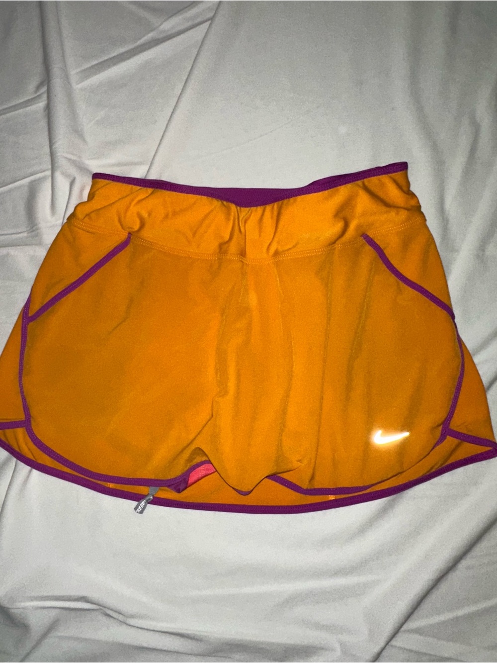RARE Nike Orange Running Shorts with Purple Trim